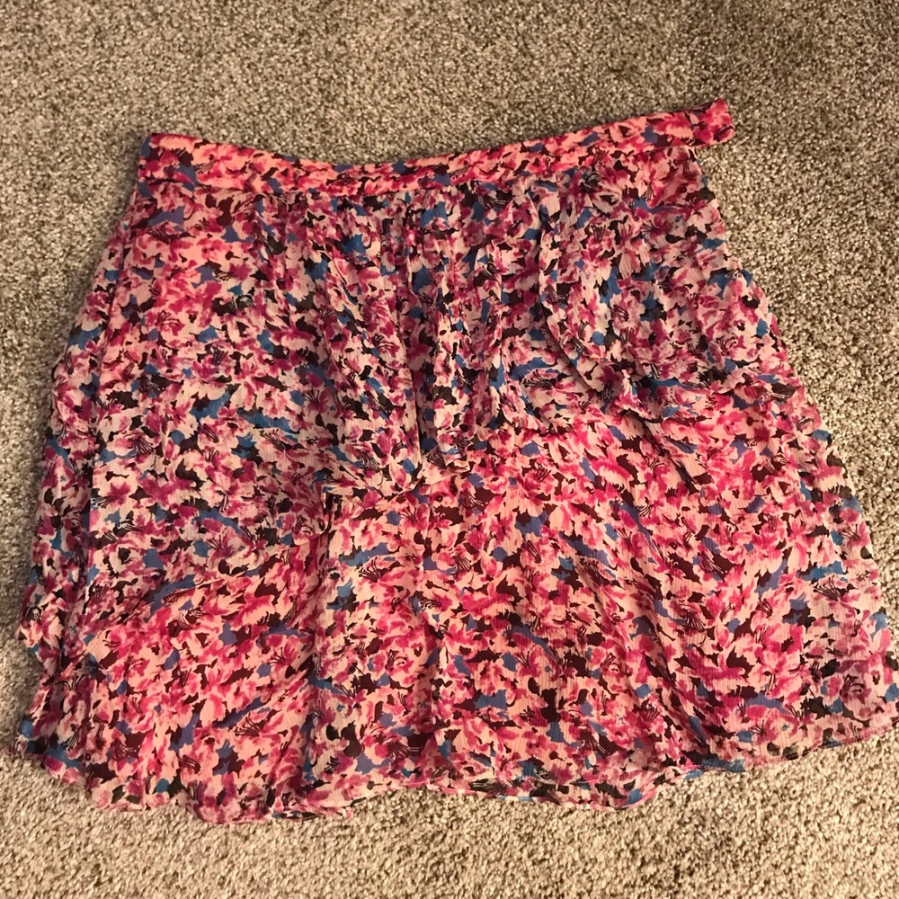 Tibi pink floral skirt size 4